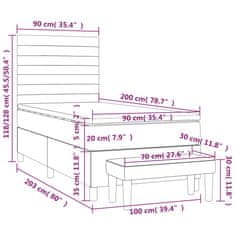 Vidaxl Box spring postelja z vzmetnico črna 90x200 cm blago