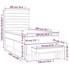 Vidaxl Box spring postelja z vzmetnico črna 100x200 cm žamet