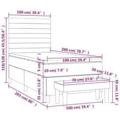 Vidaxl Box spring postelja z vzmetnico modra 100x200 cm blago