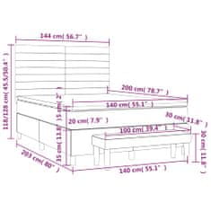 Vidaxl Box spring postelja z vzmetnico temno rjava 140x200 cm blago