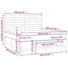 Vidaxl Box spring postelja z vzmetnico modra 160x200 cm blago