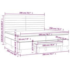 Vidaxl Box spring postelja z vzmetnico svetlo siva 200x200 cm žamet