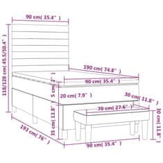 Vidaxl Box spring postelja z vzmetnico temno rjav 90x190 cm blago