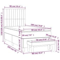 Vidaxl Box spring postelja z vzmetnico temno rjav 90x190 cm blago