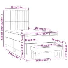 Vidaxl Box spring postelja z vzmetnico črna 90x200 cm žamet