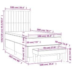 Vidaxl Box spring postelja z vzmetnico črna 100x200 cm blago