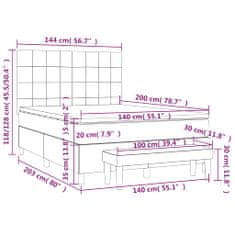 Vidaxl Box spring postelja z vzmetnico svetlo siva 140x200 cm žamet