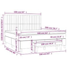 Vidaxl Box spring postelja z vzmetnico taupe 160x200 cm blago