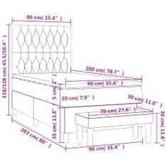 Vidaxl Box spring postelja z vzmetnico temno siva 90x200 cm blago