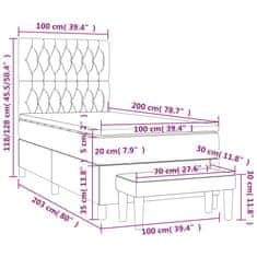 Vidaxl Box spring postelja z vzmetnico roza 100x200 cm žamet