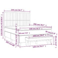 Vidaxl Box spring postelja z vzmetnico temno rjava 140x200 cm blago