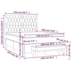 Vidaxl Box spring postelja z vzmetnico moder 140x190 cm blago