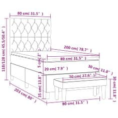 Vidaxl Box spring postelja z vzmetnico temno rjava 80x200 cm blago