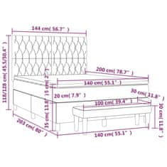 Vidaxl Box spring postelja z vzmetnico svetlo siva 140x200 cm žamet