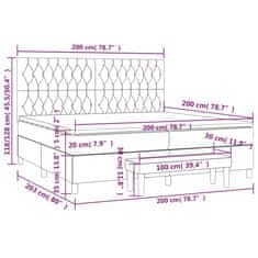 Vidaxl Box spring postelja z vzmetnico črn 200x200 cm blago