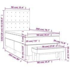 Vidaxl Box spring postelja z vzmetnico črna 90x200 cm blago