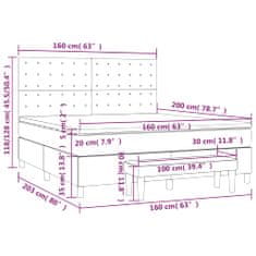 Vidaxl Box spring postelja z vzmetnico taupe 160x200 cm blago