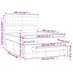 Vidaxl Box spring postelja z vzmetnico taupe 140x200 cm blago