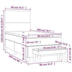 Vidaxl Box spring postelja z vzmetnico taupe 80x200 cm blago