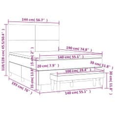 Vidaxl Box spring postelja z vzmetnico temno zelen 140x190 cm žamet