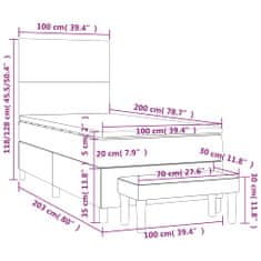 Vidaxl Box spring postelja z vzmetnico temno siva 100x200 cm žamet