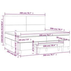 Vidaxl Box spring postelja z vzmetnico temno siva 200x200 cm blago