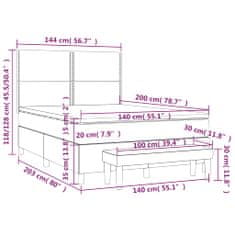 Vidaxl Box spring postelja z vzmetnico modra 140x200 cm blago