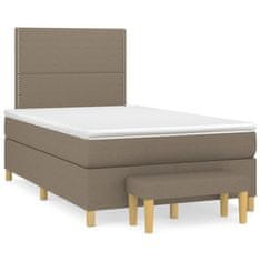 Vidaxl Box spring postelja z vzmetnico taupe 120x200 cm blago