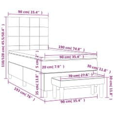 Vidaxl Box spring postelja z vzmetnico moder 90x190 cm blago