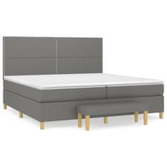 Vidaxl Box spring postelja z vzmetnico temno siva 200x200 cm blago