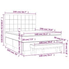 Vidaxl Box spring postelja z vzmetnico roza 140x190 cm žamet