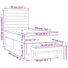 Vidaxl Box spring postelja z vzmetnico črn 90x190 cm blago