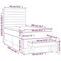 Vidaxl Box spring postelja z vzmetnico črna 90x200 cm blago