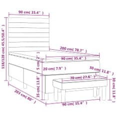 Vidaxl Box spring postelja z vzmetnico moder 90x200 cm blago