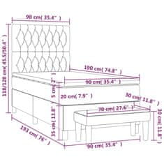 Vidaxl Box spring postelja z vzmetnico taupe 90x190 cm blago