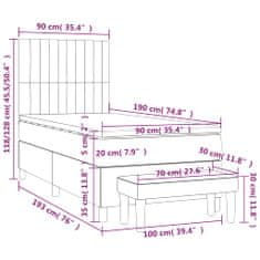 Vidaxl Box spring postelja z vzmetnico krem 90x190 cm blago