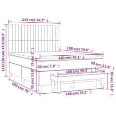 Vidaxl Box spring postelja z vzmetnico moder 140x190 cm blago