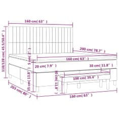 Vidaxl Box spring postelja z vzmetnico temno zelena 160x200 cm žamet