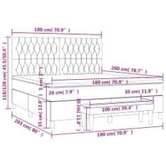 Vidaxl Box spring postelja z vzmetnico modra 180x200 cm blago