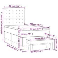 Vidaxl Box spring postelja z vzmetnico roza 90x200 cm žamet