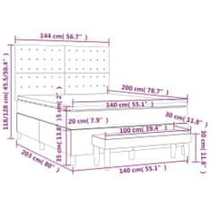 Vidaxl Box spring postelja z vzmetnico roza 140x200 cm žamet