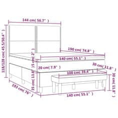 Vidaxl Box spring postelja z vzmetnico roza 140x190 cm žamet