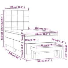 Vidaxl Box spring postelja z vzmetnico črna 80x200 cm žamet