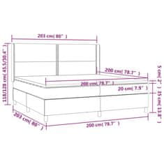 Vidaxl Box spring postelja vzmetnico LED kapučino 200x200 cm um. usnje