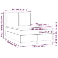 Vidaxl Box spring postelja z vzmetnico LED črna 140x190 cm blago