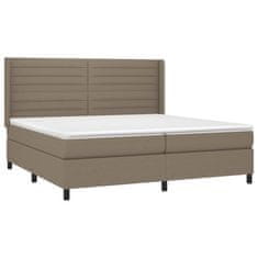 Vidaxl Box spring postelja z vzmetnico LED taupe 200x200 cm blago