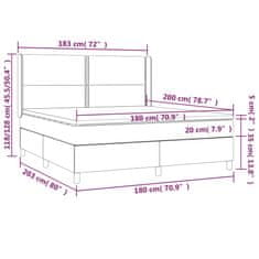 Vidaxl Box spring postelja z vzmetnico LED taupe 180x200 cm blago