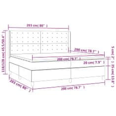 Vidaxl Box spring postelja z vzmetnico LED temno modra 200x200cm žamet