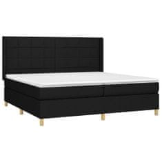 Vidaxl Box spring postelja z vzmetnico LED črna 200x200 cm blago