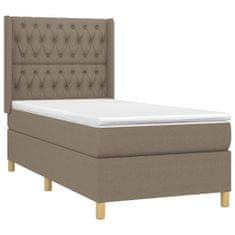 Vidaxl Box spring postelja z vzmetnico LED taupe 90x190 cm blago